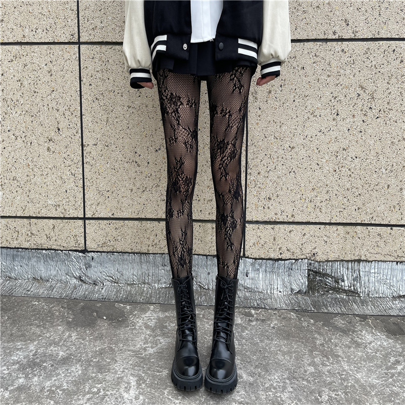 Fishnet Stockings HANAFUJI Stockings Thin Black Silk Pantyhose - Image 7
