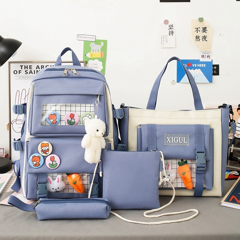 Backpack four-piece set Harajuku college style backpack backpack - Image 6