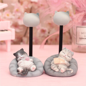 Cute lazy meow ornaments with light night light