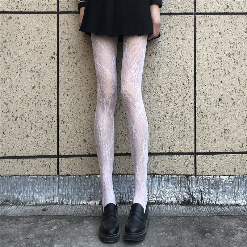 Fishnet Stockings HANAFUJI Stockings Thin Black Silk Pantyhose - Image 8