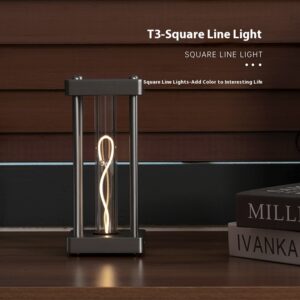 Creative Square Quantum Night Light Curved Wire Light Usb Atmosphere Small Night Lamp