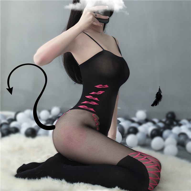 Sexy Lingerie Stockings Bodysuit Torn Temptation Transparent - Image 4